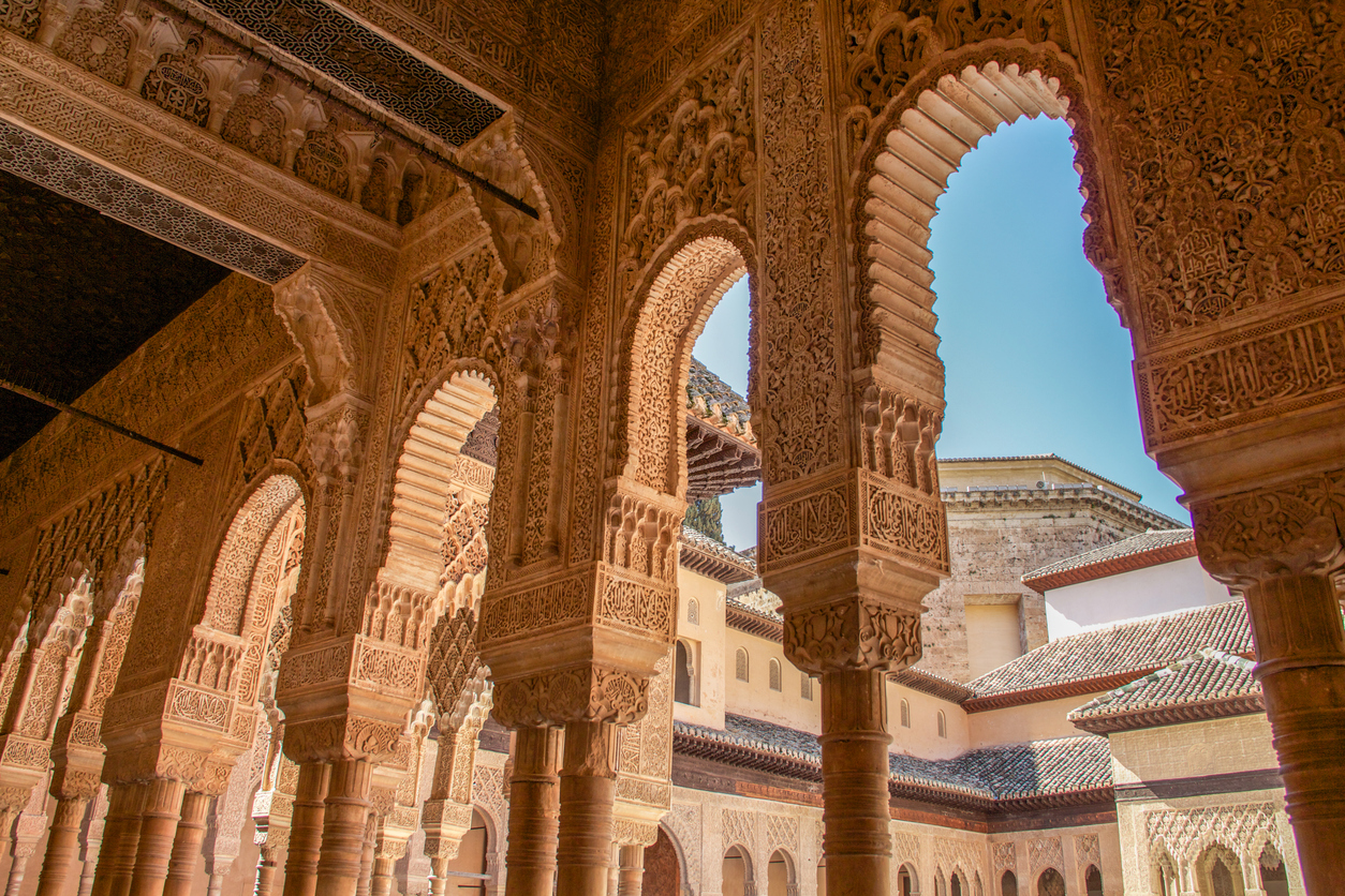 Alhambra Columns Around The Court Of Lions