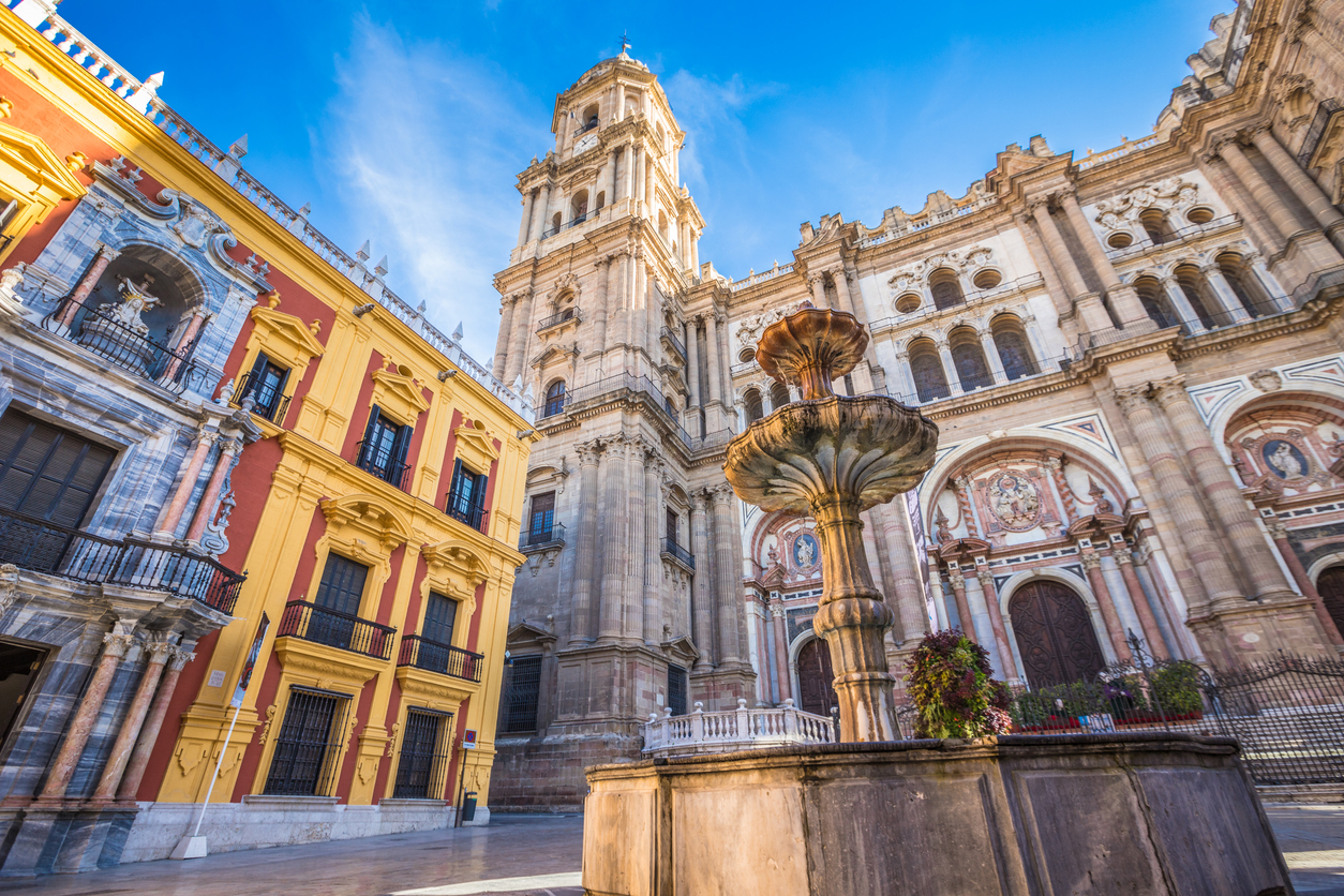 The Facade Of Malaga Cathedral