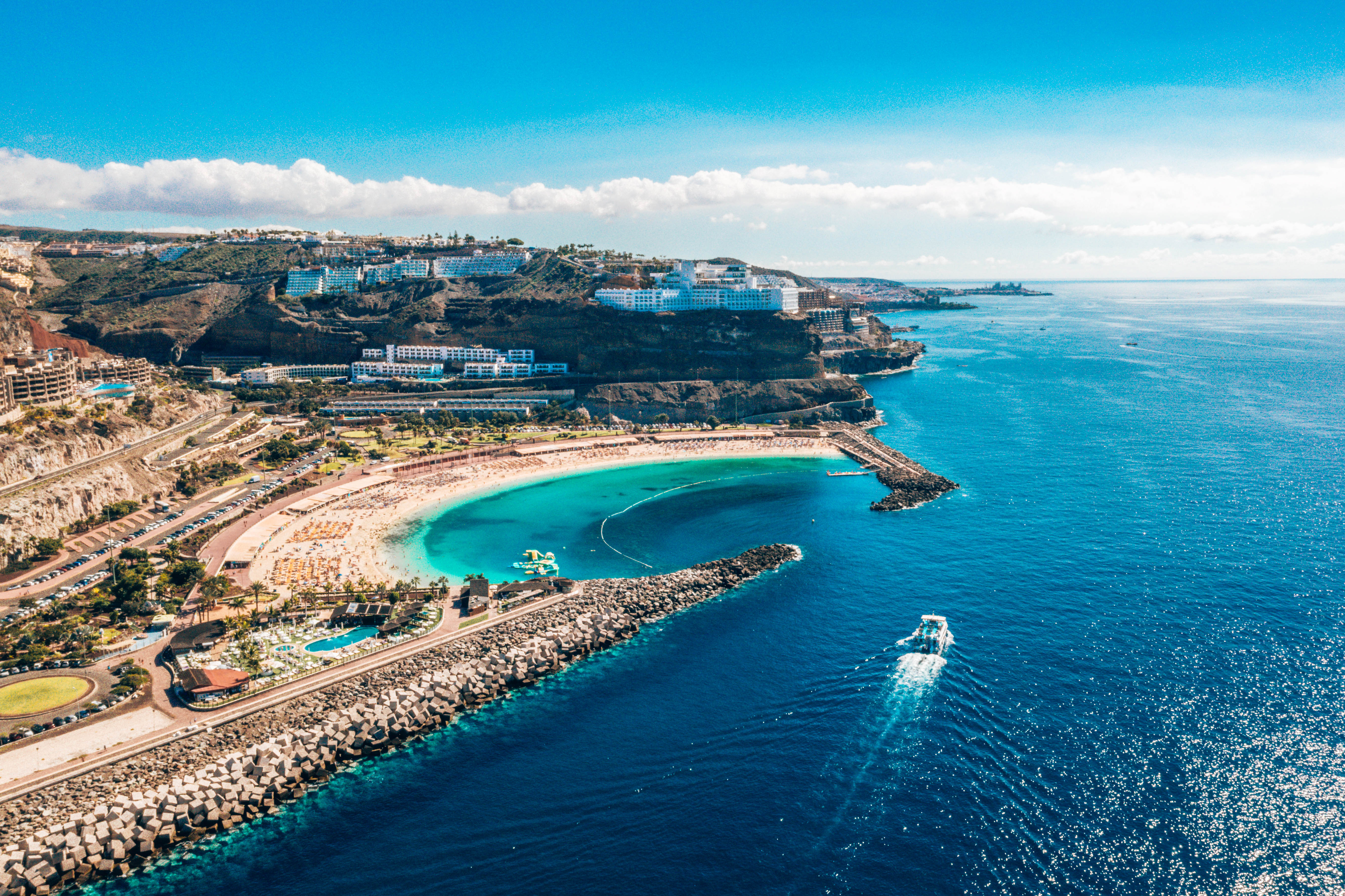 Aerial,View,Of,The,Gran,Canaria,Island,Near,Amadores,Beach