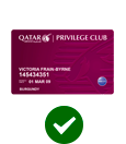 Qatar Airways Burgundy Card